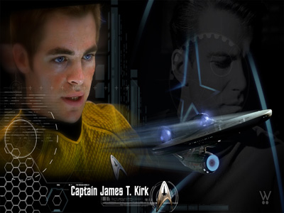 Star Trek 2009 Captain James T. Kirk. Free Star Trek computer desktop wallpaper, images, pictures download