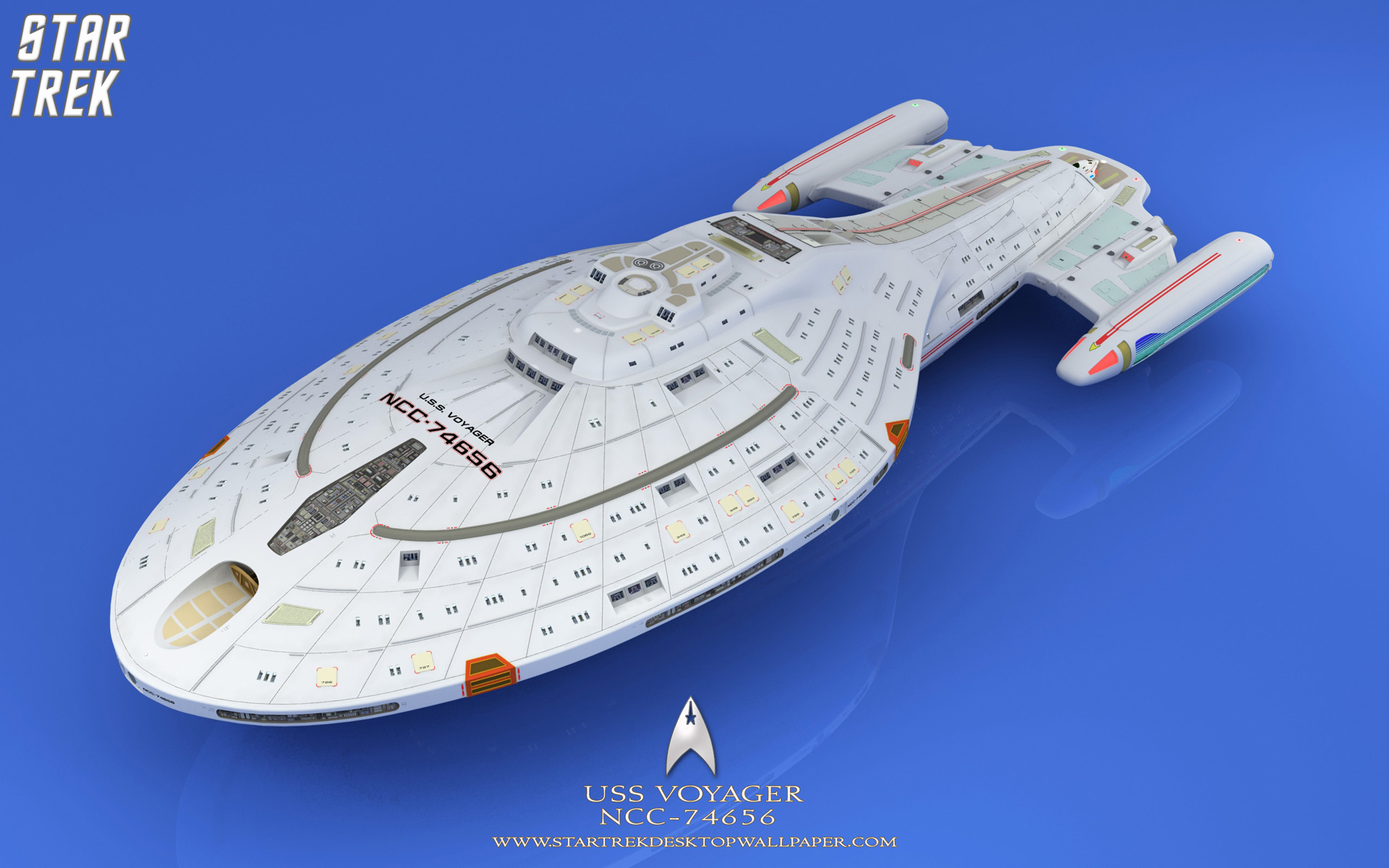 - Star Trek 3D Model USS Voyager NCC-74656 - free Star Trek computer desktop wallpaper, pictures, images.