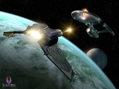 Star Trek Bird Of Prey Attacks Enterprise NCC1701. Free Star Trek computer desktop wallpaper, images, pictures download