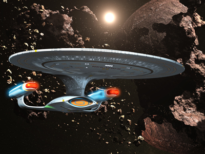 Star Trek USS Enterprise D NCC-1701 In Asteroid Field. Free Star Trek computer desktop wallpaper, images, pictures download