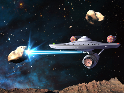 Star Trek Enterprise NCC1701 In Asteroid Field. Free Star Trek computer desktop wallpaper, images, pictures download