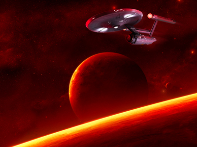 Star Trek Enterprise NCC1701 On Red Planet. Free Star Trek computer desktop wallpaper, images, pictures download