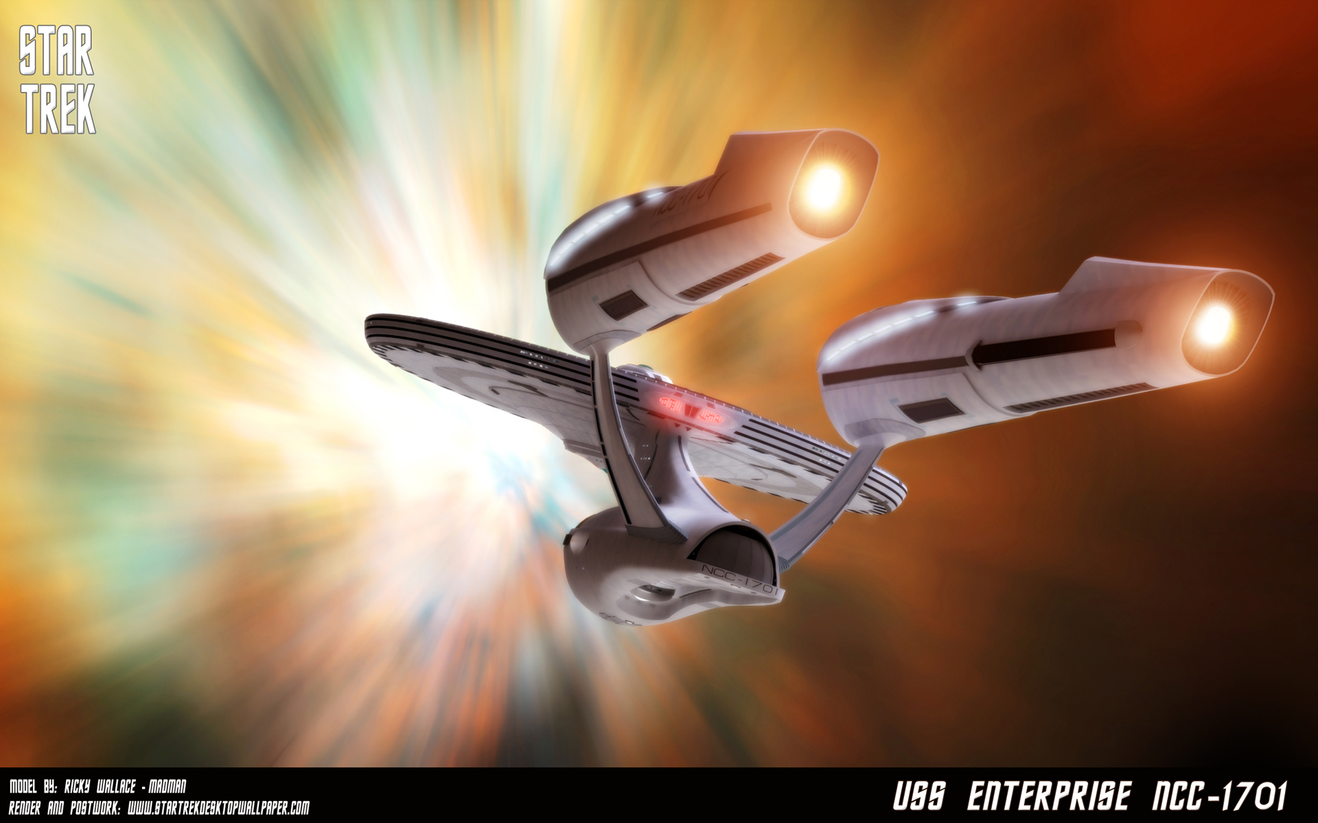 - Star Trek Enterprise NCC 1701 Traveling At Warp Speed - free Star Trek computer desktop wallpaper, pictures, images.