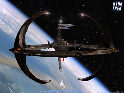 Star Trek Space Station And Nebula Class Starship. Free Star Trek computer desktop wallpaper, images, pictures download