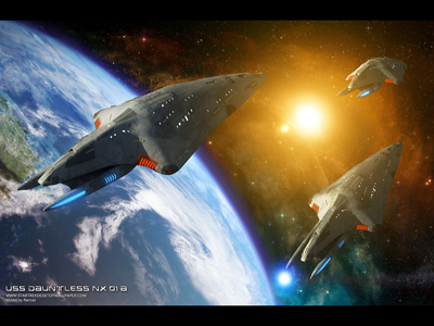 Star Trek USS Dauntless NX-01-A. Free Star Trek computer desktop wallpaper, images, pictures download