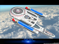 Star Trek USS Dumont NGC69152 Over Clouds, Star Trek, computer desktop wallpapers, pictures, images