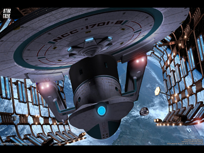 Star Trek USS Enterprise 1701-B In Drydock Free Star Trek computer desktop wallpaper, images, pictures download