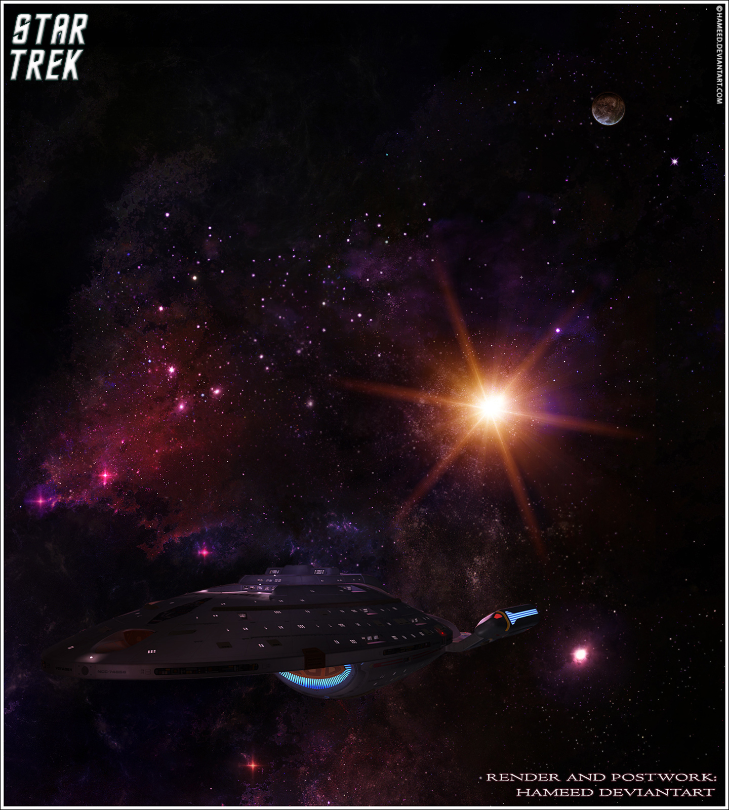 - Star Trek USS Voyager Traveling Through The Stars - free Star Trek computer desktop wallpaper, pictures, images.