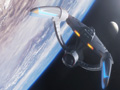 Star Trek USS Enterprise In Earth Orbit, Star Trek, computer desktop wallpapers, pictures, images