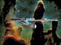 Starship Enterpise NCC 1701A on patrol in nebula. Free Original Series Star Trek Computer Desktop Wallpaper
