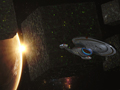 Star Trek Borg Cube And USS Voyager, Star Trek, computer desktop wallpapers, pictures, images