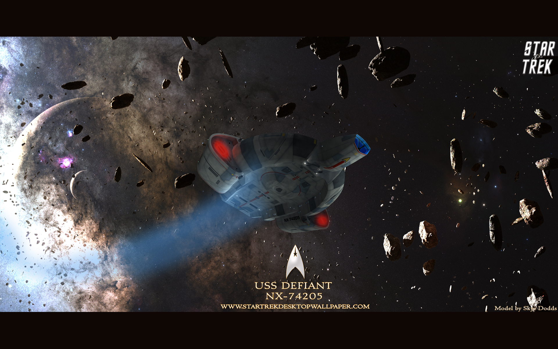 - Star Trek USS Defiant In Field Asteroid - free Star Trek computer desktop wallpaper, pictures, images.